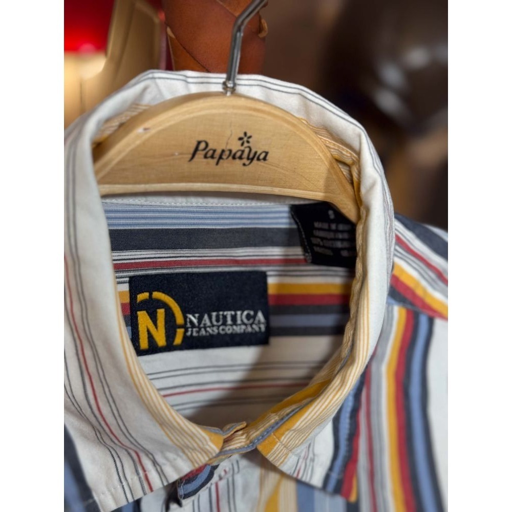 Y2K 00s NAUTICA Classic Fit Small Multicolor Stripe Shirt VINTAGE - Picture 5 of 8